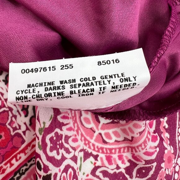 AGB Women's Pink Paisley Sleeveless Wrap Top XL y2k flowy tie waist - Picture 8 of 9